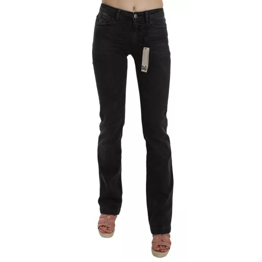 Dolce & Gabbana Black Slim Fit Cotton Jeans D&G Women's Pants
